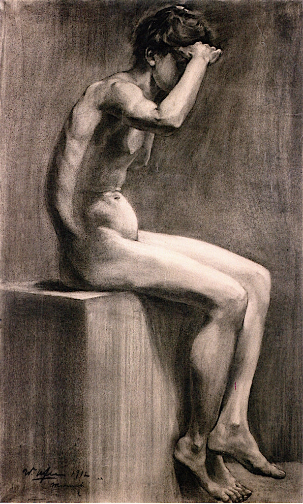 Figure Drawing by Walter Ufer,16x12(A3) Poster