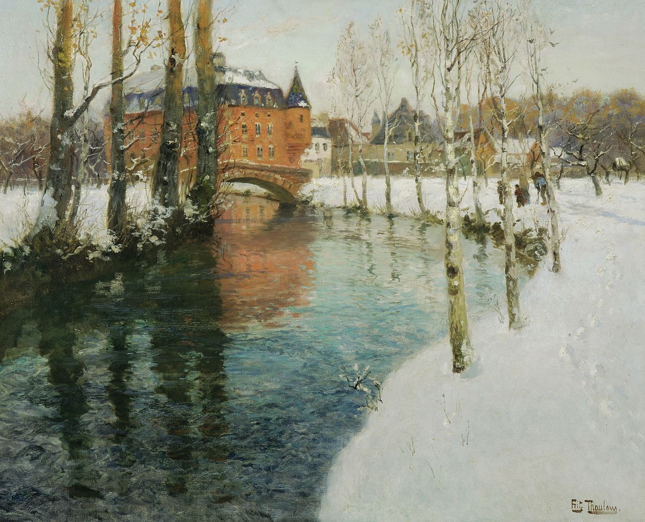 Château in Normandy, vintage artwork by Fritz Thaulow, 12x8" (A4) Poster