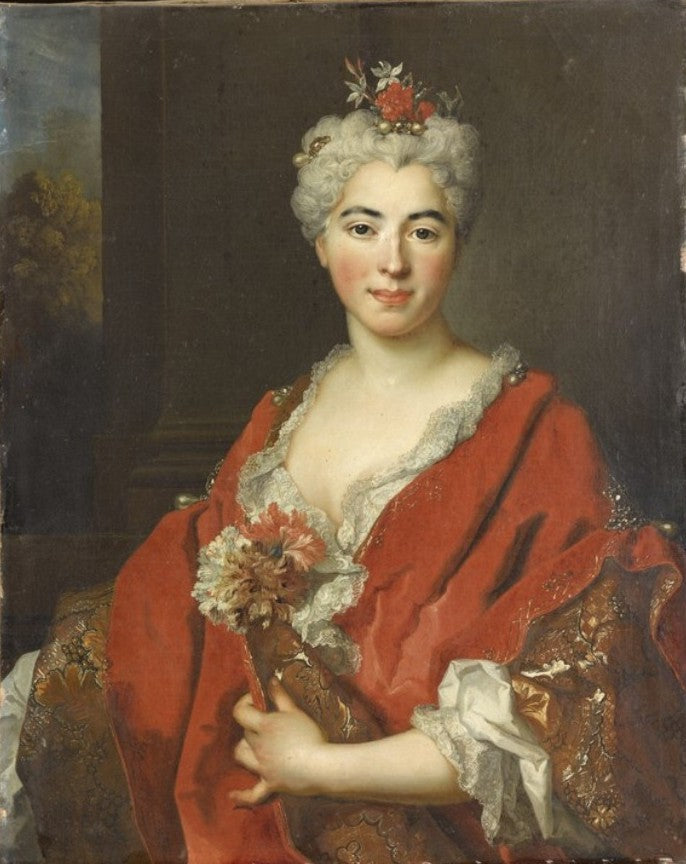 Portrait of Marguerite Elizabeth de Largillière, vintage artwork by Nicolas de Largillière, 12x8" (A4) Poster