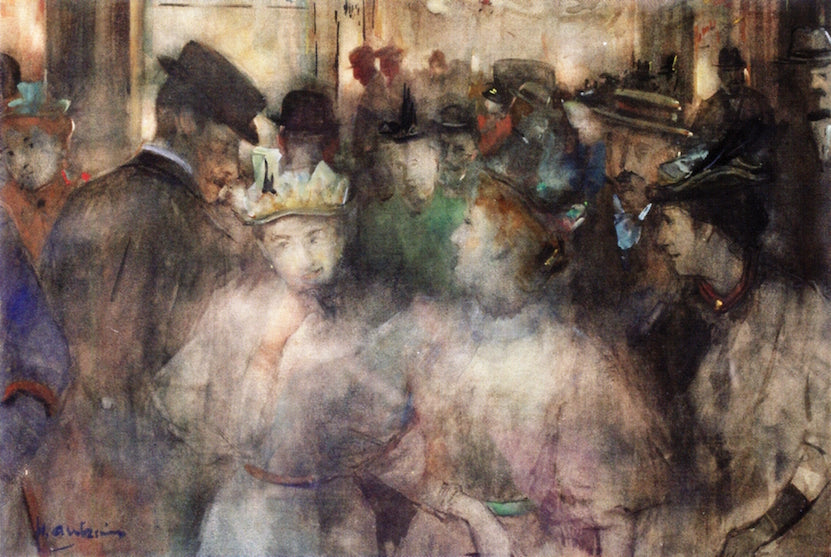An Evening at a the Scala Theater, The Hague, vintage artwork by Floris Arntzenius, 12x8" (A4) Poster