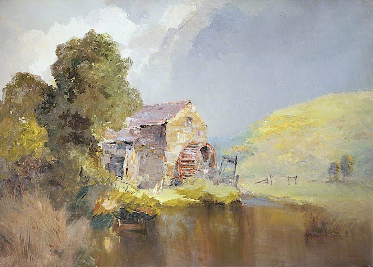 Baldwin Mill, vintage artwork by John Miller Nicholson, 12x8" (A4) Poster