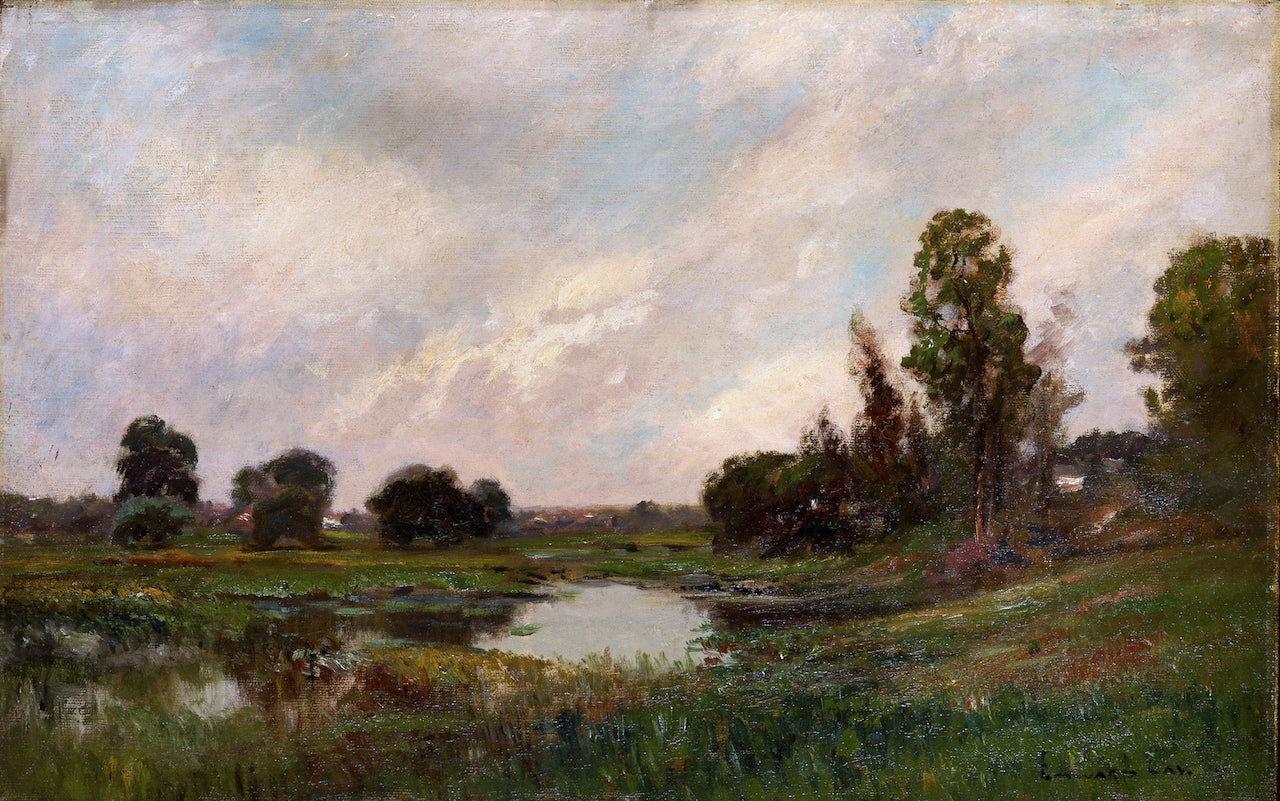 The River, Sound Beach, Connecticut, vintage artwork by Edward B. Gay, 12x8" (A4) Poster