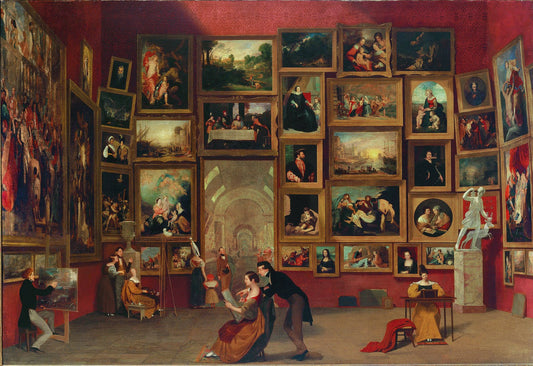 Gallery of the Louvre, vintage artwork by Samuel Morse, A3 (16x12") Poster Print