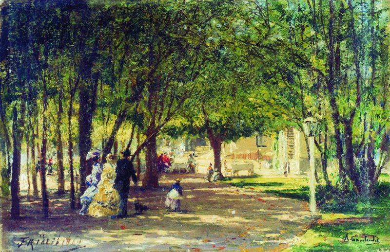 Alley, vintage artwork by Alexei Bogoliubov, 12x8" (A4) Poster