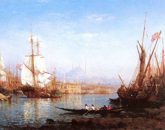 Le Bosphore, vintage artwork by Felix-Francois-Georges-Philbert Ziem, 12x8" (A4) Poster