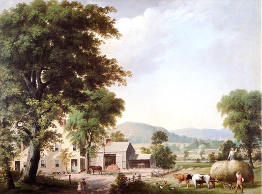 Haying at Jones Inn, vintage artwork by George Henry Durrie, A3 (16x12") Poster Print