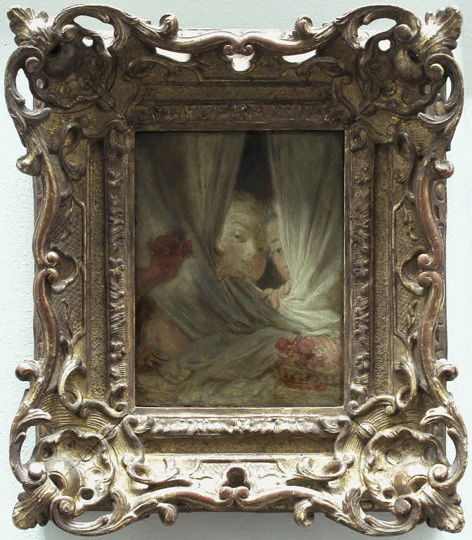 Les curieuses (Curiosity), vintage artwork by Jean-Honore Fragonard, 12x8" (A4) Poster