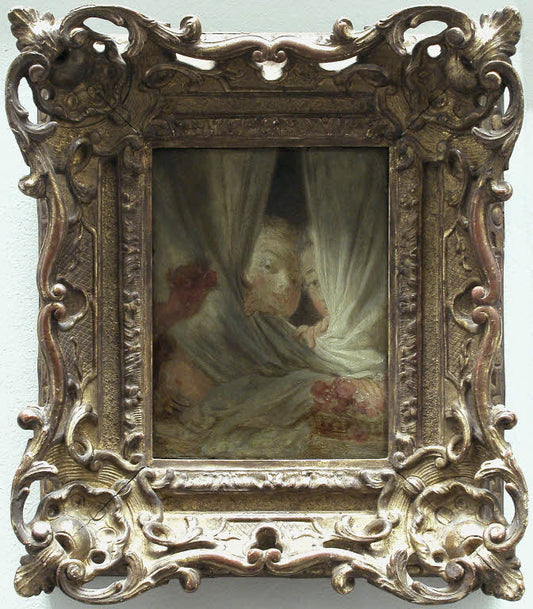 Les curieuses (Curiosity), vintage artwork by Jean-Honore Fragonard, 12x8" (A4) Poster