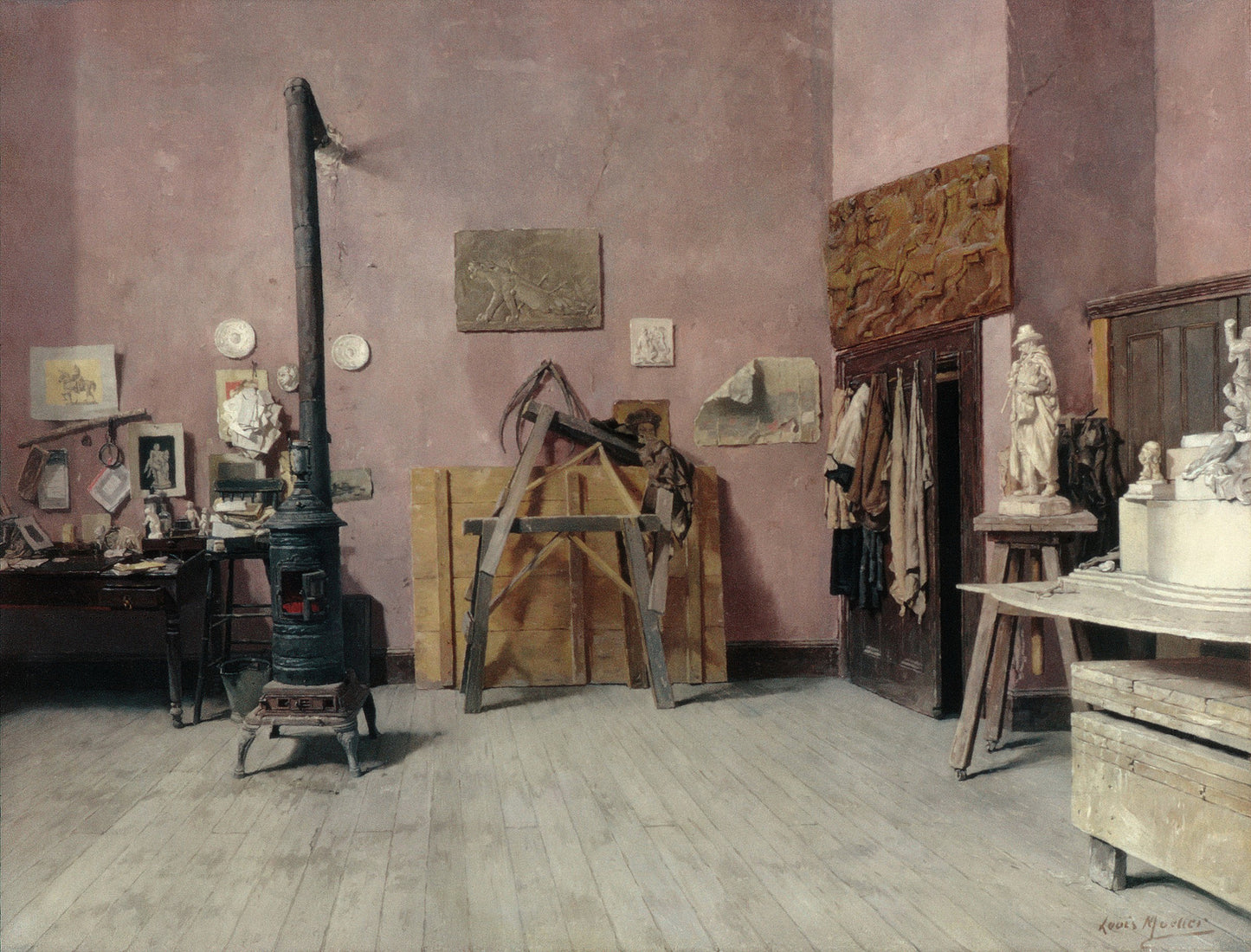 Sculptor’s Studio, vintage artwork by Louis Charles Moeller, 12x8" (A4) Poster