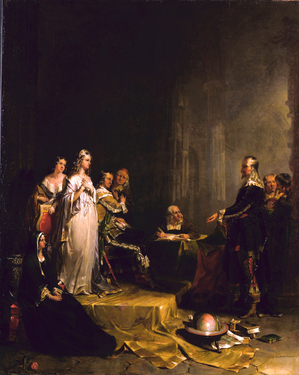 Columbus before the Queen, vintage artwork by Peter F. Rothermel, A3 (16x12") Poster Print
