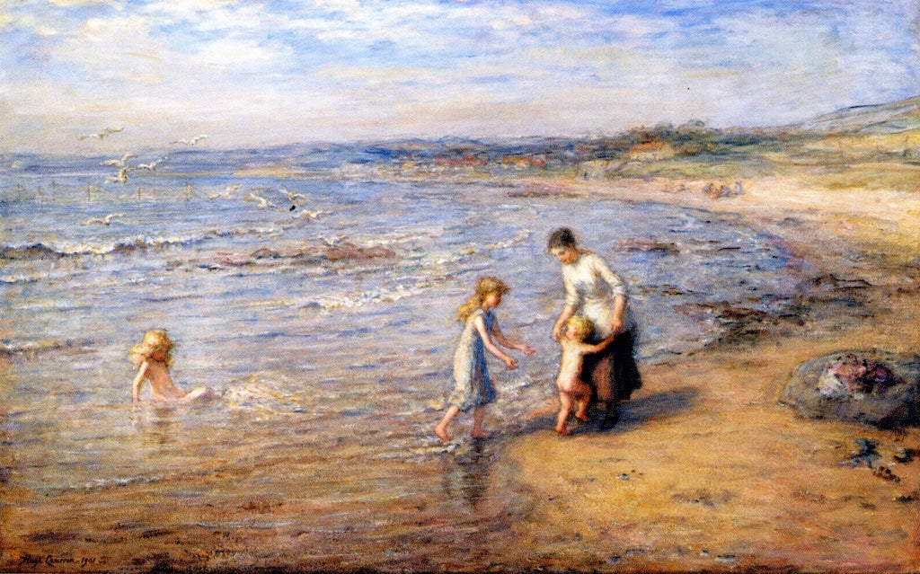 Playing the Waves, vintage artwork by Hugh Cameron R.S.A., R.W.S., 12x8" (A4) Poster