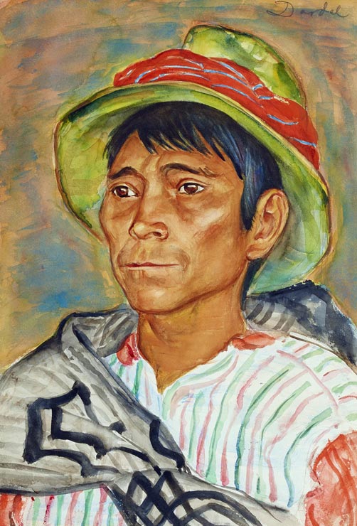 Indian Man, vintage artwork by Nils Dardel, 12x8" (A4) Poster