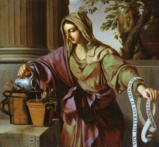 The Liberal Arts, Allegory of Grammar (Baltimore), vintage artwork by Laurent de La Hyre, 12x8" (A4) Poster