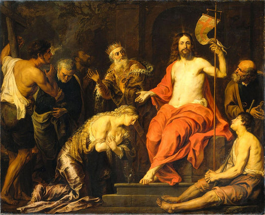 Christ and the Repentant Sinners, vintage artwork by Gerard Seghers, 12x8" (A4) Poster