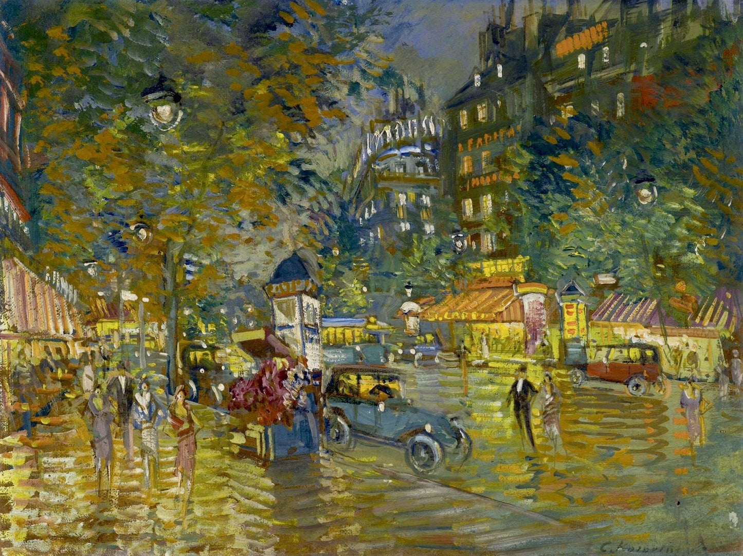 Evening in Paris by Constantin Alexeevich Korovin,A3(16x12")Poster