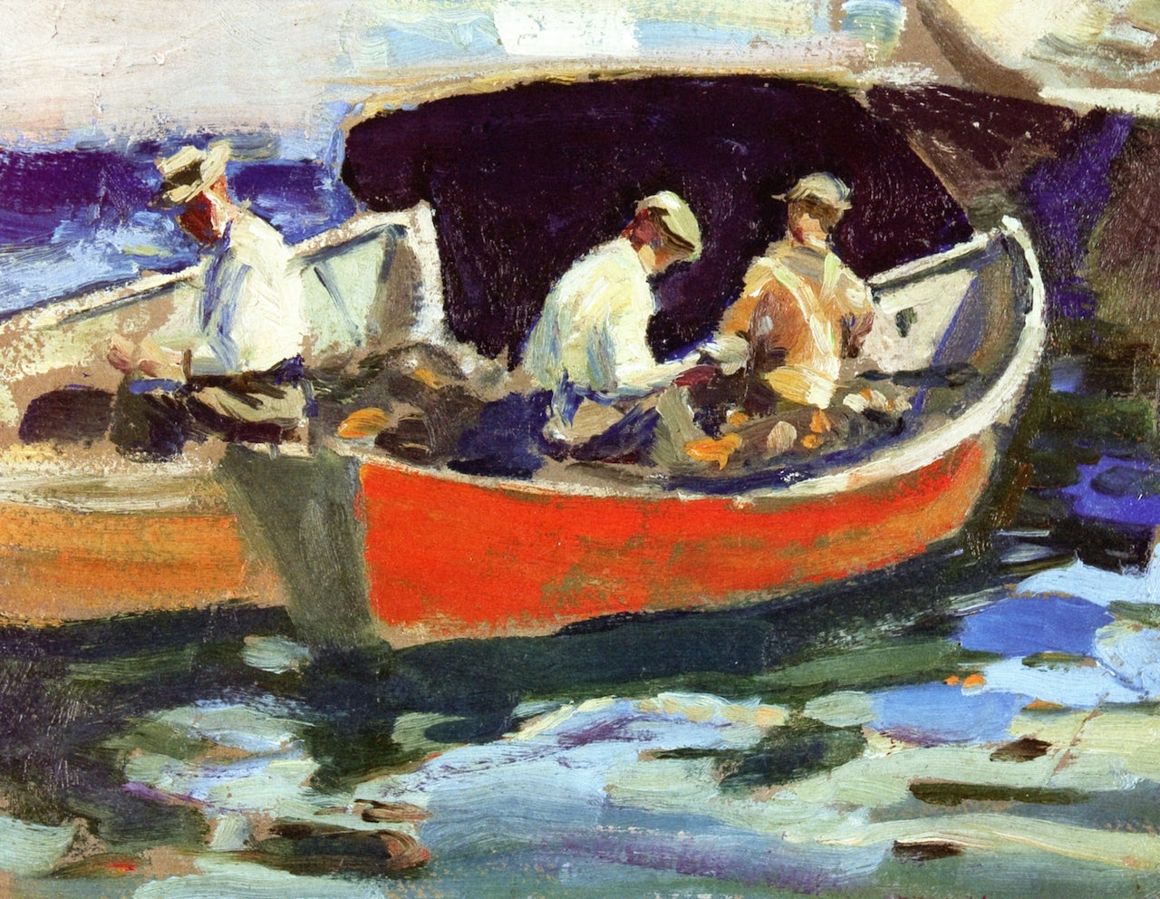 Fishermen and Boats by Eric Hudson,A3(16x12")Poster