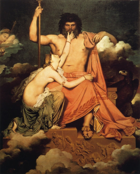 Jupiter and Thetis, vintage artwork by Jean-Auguste-Dominique Ingres, 12x8" (A4) Poster