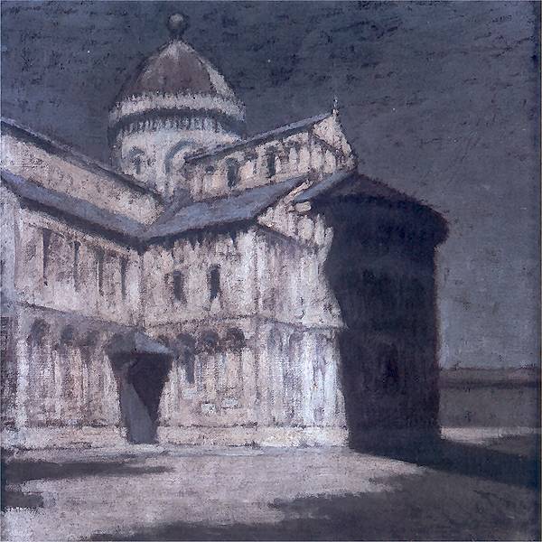 Cathedral of Pisa, vintage artwork by Olga Boznańska, 12x8" (A4) Poster