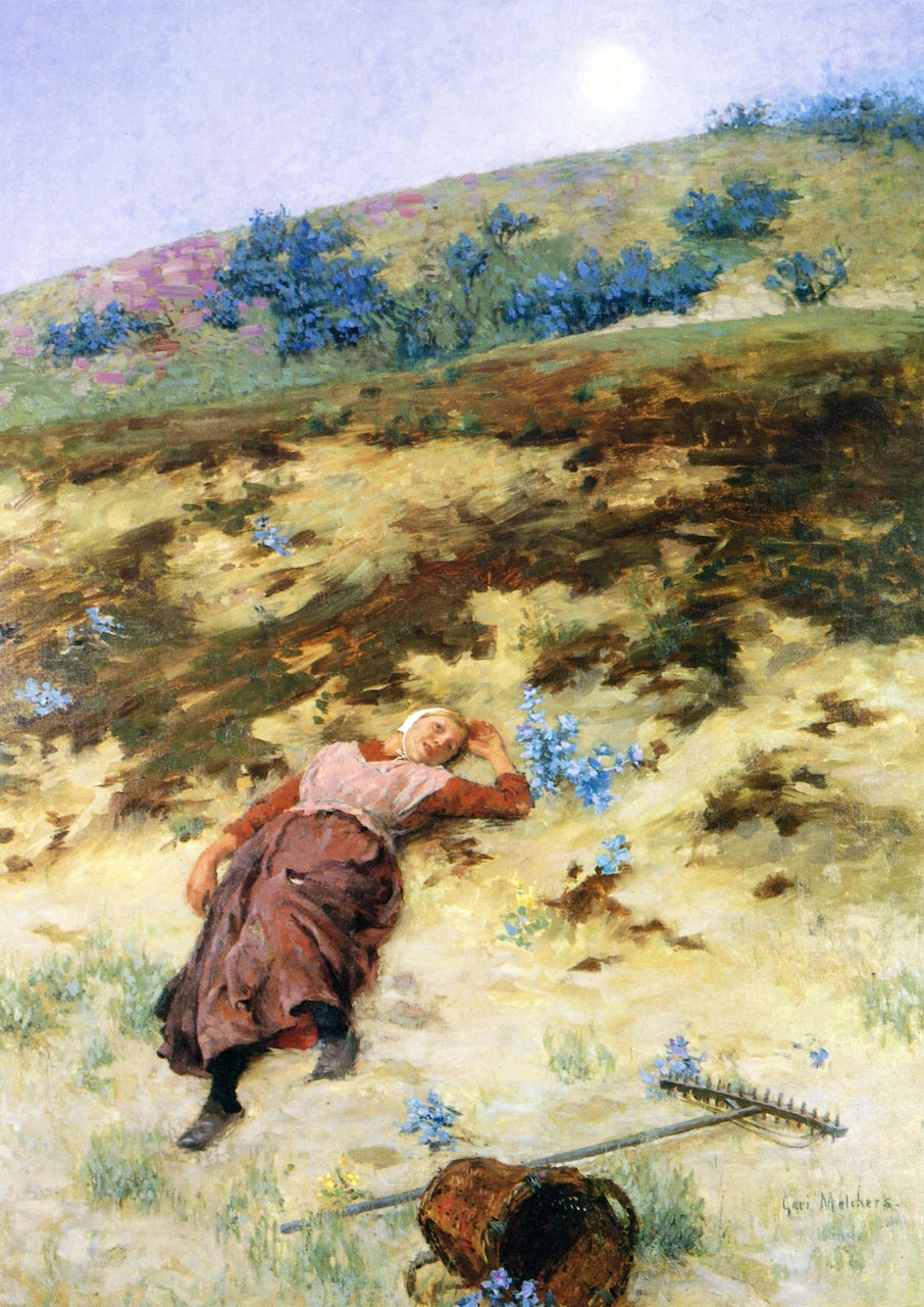 Moss and Sand, vintage artwork by Gari Melchers, 12x8" (A4) Poster