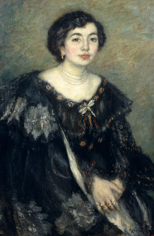 Portrait of Rosa Amouroux, the Artist's Sister-in-law, vintage artwork by Ricardo Canals y Llambi, 12x8" (A4) Poster