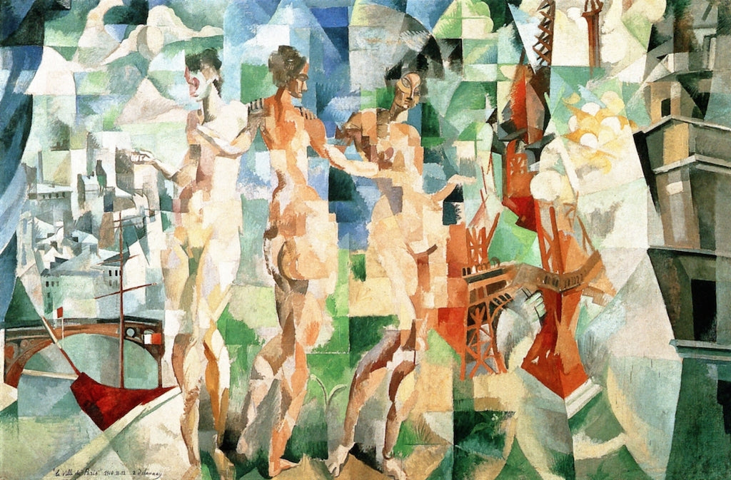The City of Paris, vintage artwork by Robert Delaunay, 12x8" (A4) Poster