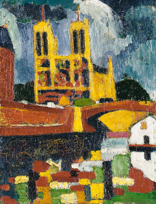 Notre Dame, vintage artwork by H. Lyman Saÿen, 12x8" (A4) Poster
