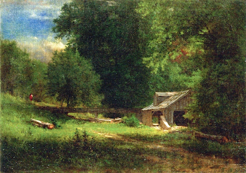 A Country Shed, vintage artwork by George Inness, 12x8" (A4) Poster