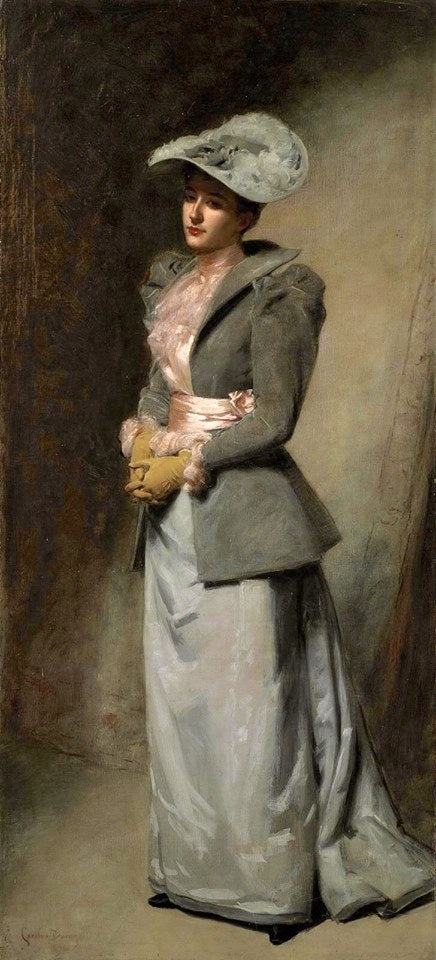 Portrait of the artist's daughter, Sabine, vintage artwork by Charles Auguste Émile Durand, 12x8" (A4) Poster