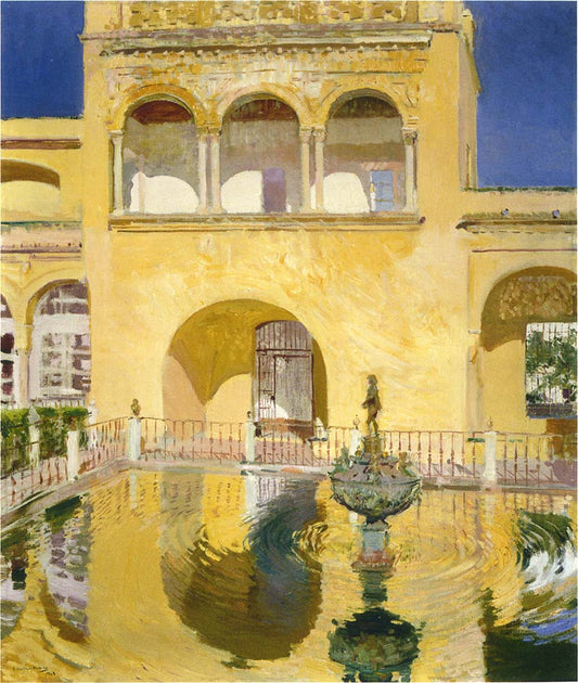 The Alcazar at Seville, vintage artwork by Joaquin Sorolla y Bastida, 12x8" (A4) Poster