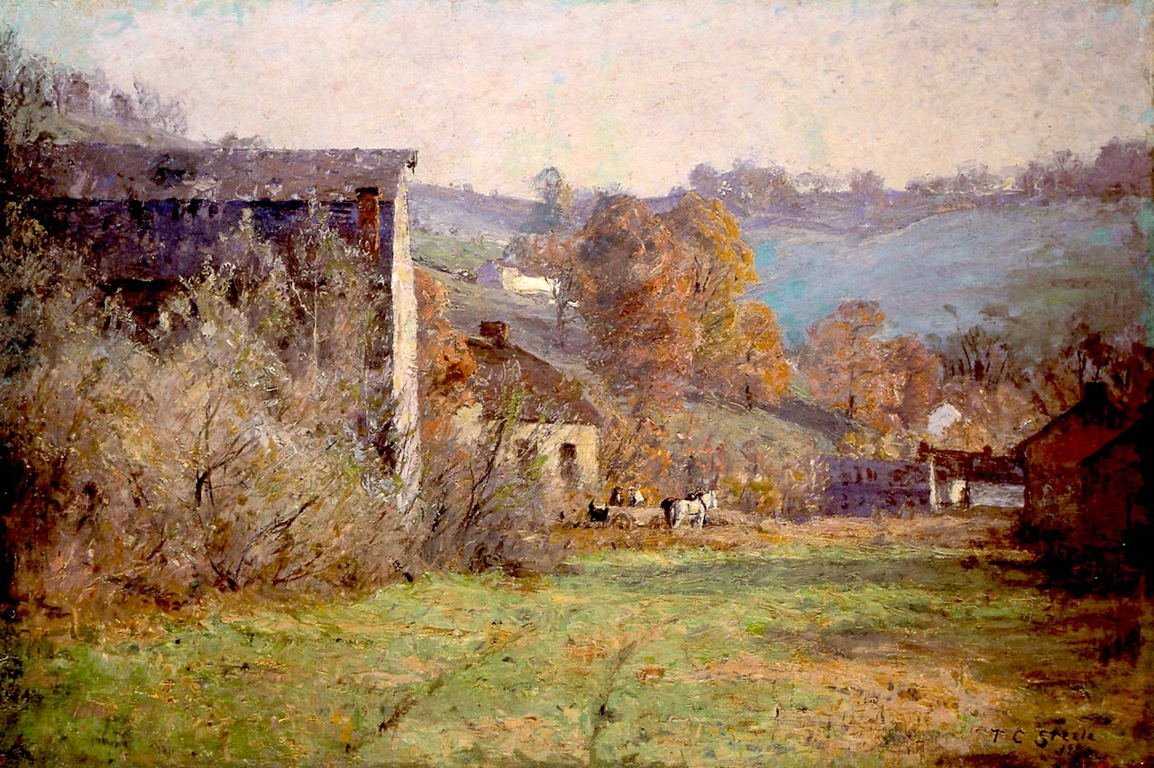 The Old Mills, vintage artwork by Theodore Clement Steele, 12x8" (A4) Poster