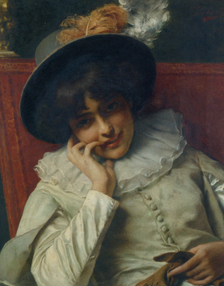 A Pleasant Reflection, vintage artwork by Tito Conti, 12x8" (A4) Poster