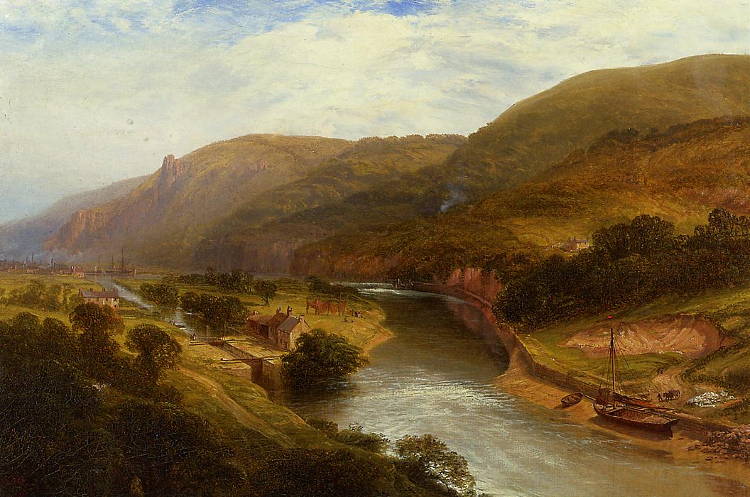 On the Tamar, Devon, vintage artwork by George Vicat Cole, 12x8" (A4) Poster