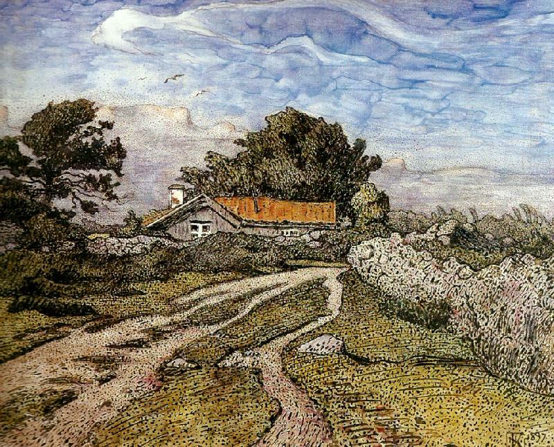 Landscape in Kalmar, vintage artwork by Nils Kreuger, 12x8" (A4) Poster