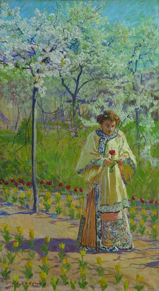 Lady walking in a Garden by William de Leftwich Dodge,A3(16x12")Poster