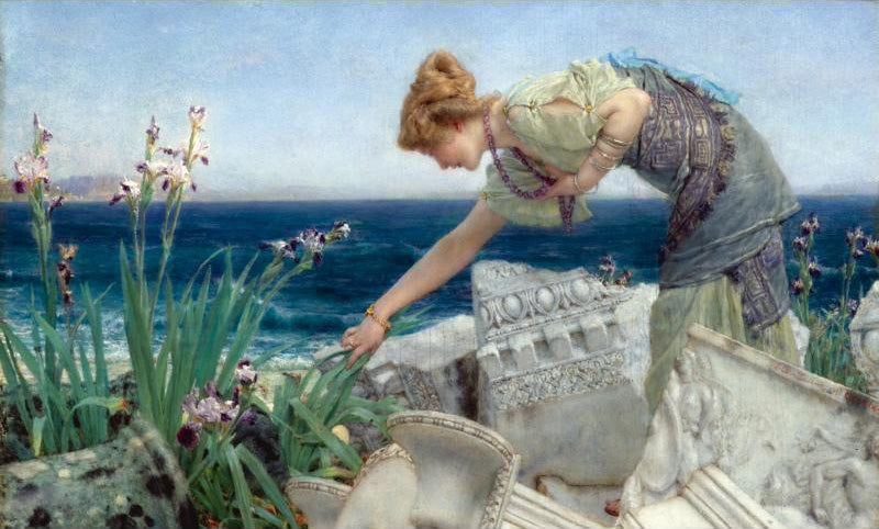 Among the Ruins, vintage artwork by Sir Lawrence Alma-Tadema, 12x8" (A4) Poster