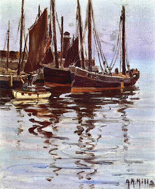 In the Harbor, St. Ives by Anna Althea Hills,16x12(A3) Poster