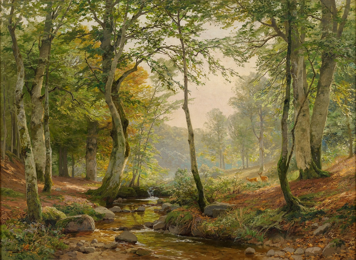 Forest Clearing with Stream by Heinrich Boehmer,A3(16x12")Poster