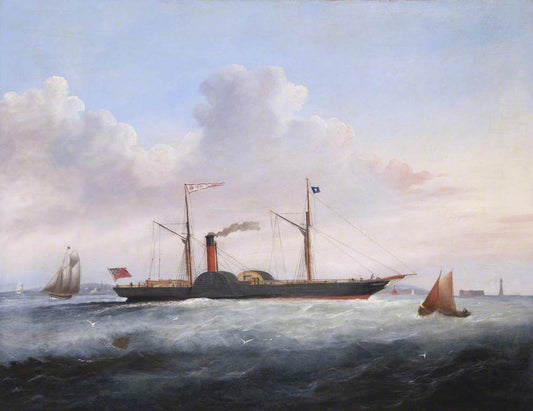 Paddle Steamer 'Queen', vintage artwork by Joseph Heard, A3 (16x12") Poster Print