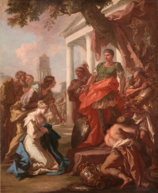 The Continenece of Scipio, vintage artwork by Giovanni Antonio Pellegrini, 12x8" (A4) Poster