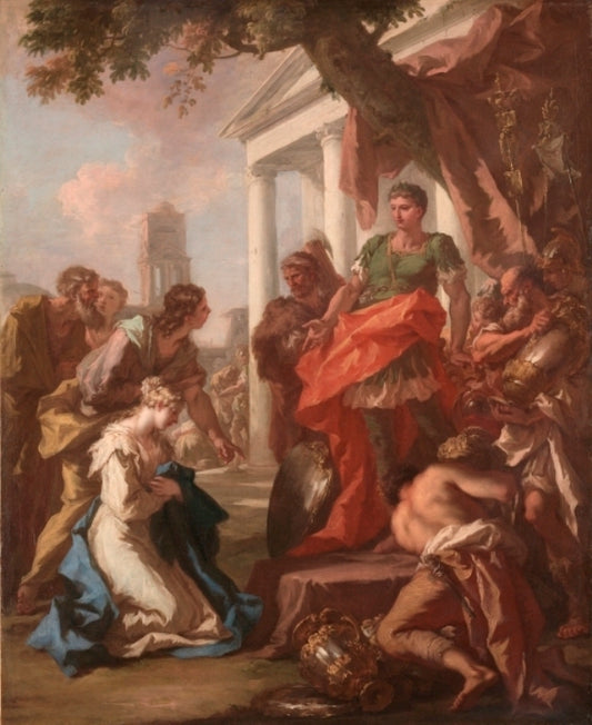 The Continenece of Scipio, vintage artwork by Giovanni Antonio Pellegrini, 12x8" (A4) Poster