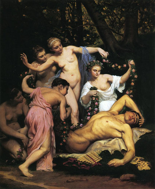 Pan's Summer, vintage artwork by Emile-Jean-Baptiste-Phillipe Bin, 12x8" (A4) Poster