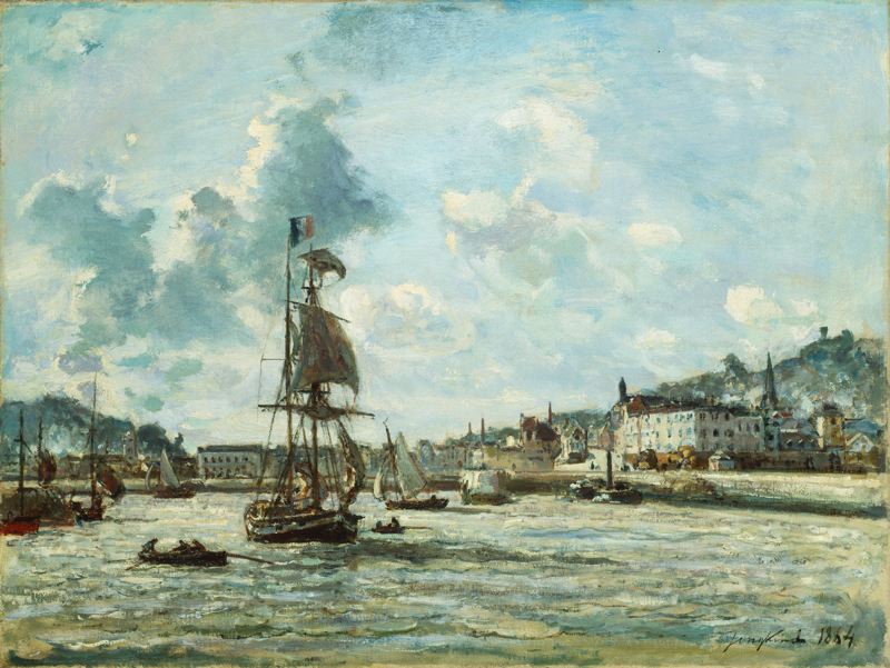 Entrance to the Port of Honfleur, vintage artwork by Johan Barthold Jongkind, A3 (16x12") Poster Print