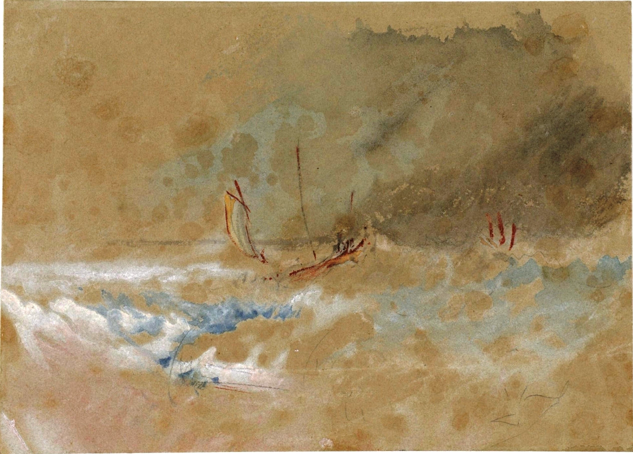 Boat on a Rough Sea, vintage artwork by Joseph Mallord William Turner, 12x8" (A4) Poster