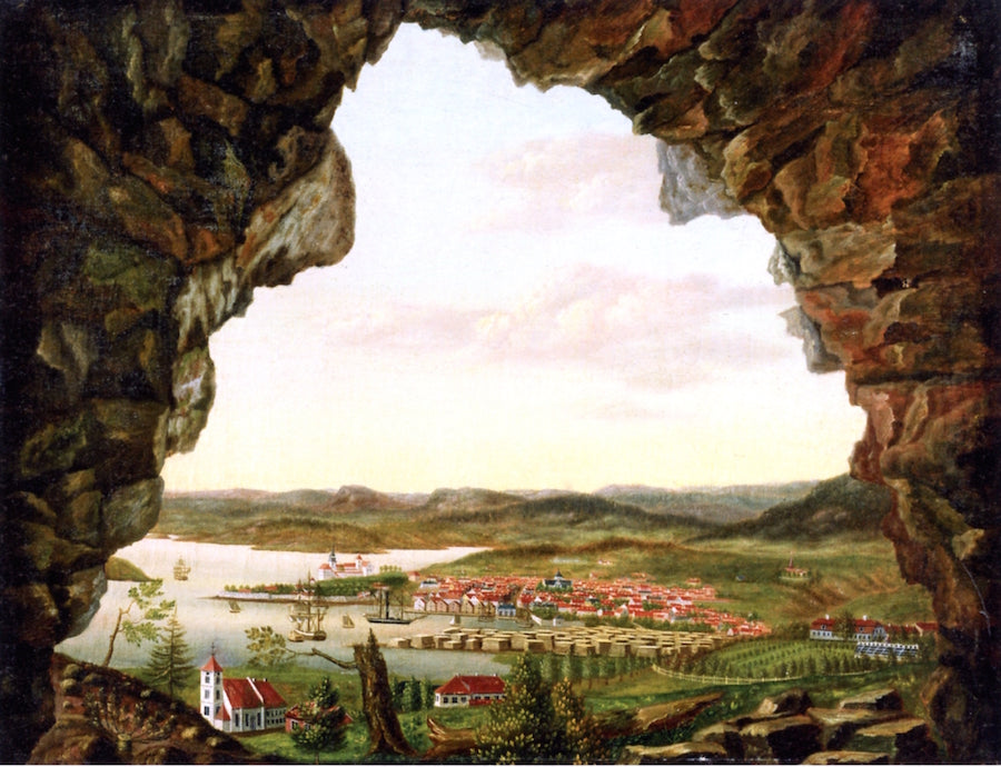 View of Christiania from a Cave on Ekebert, vintage artwork by Peder Balke, A3 (16x12") Poster Print
