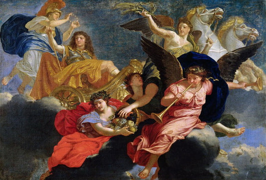 Apotheosis of Louis XIV, vintage artwork by Workshop of Charles Le Brun, 12x8" (A4) Poster