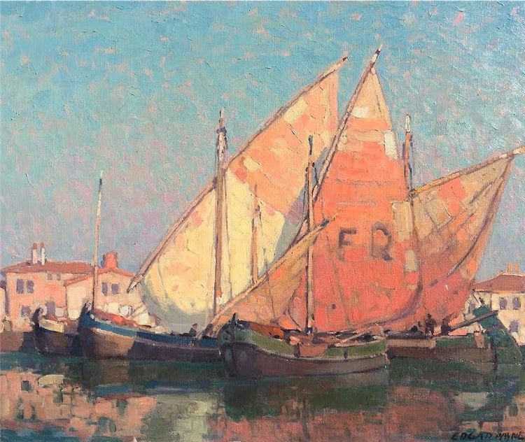 Chioggia Boats by Edgar Alwyn Payne,16x12(A3) Poster