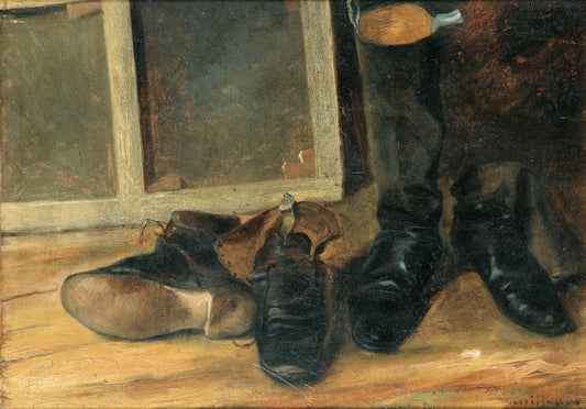 Boots and Shoes, vintage artwork by Paul-Desire Trouillebert, 12x8" (A4) Poster