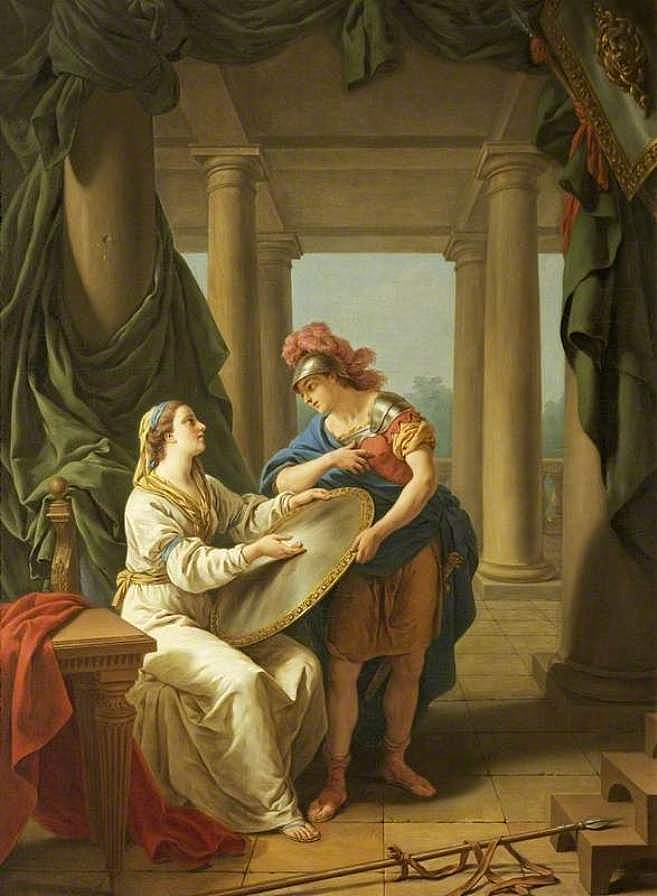 The Spartan Mother, vintage artwork by Louis Jean François Lagrenee, 12x8" (A4) Poster