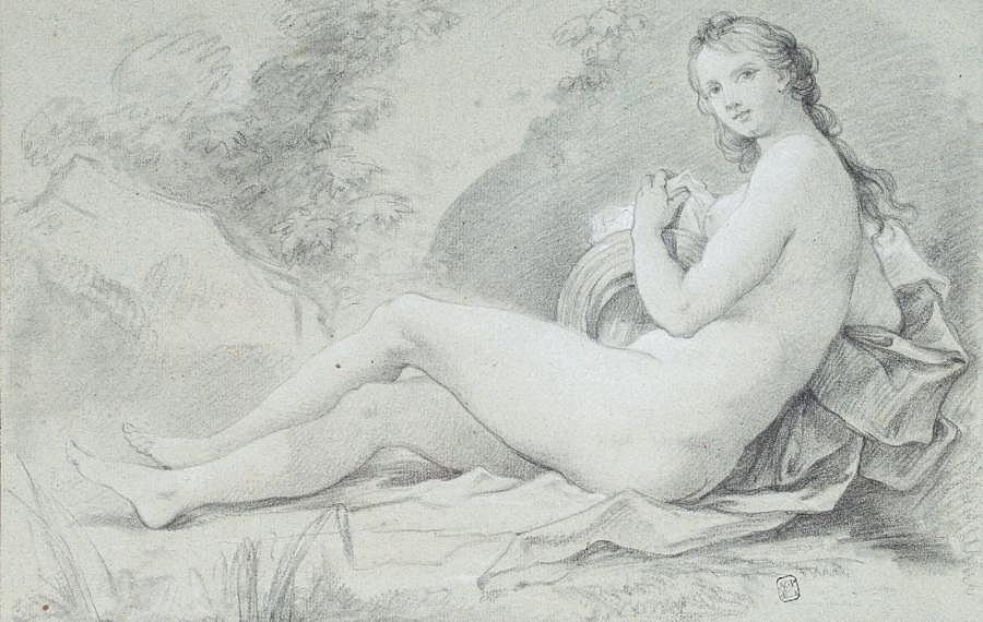 Allegory of a Spring, vintage artwork by Charles-Joseph Natoire, 12x8" (A4) Poster