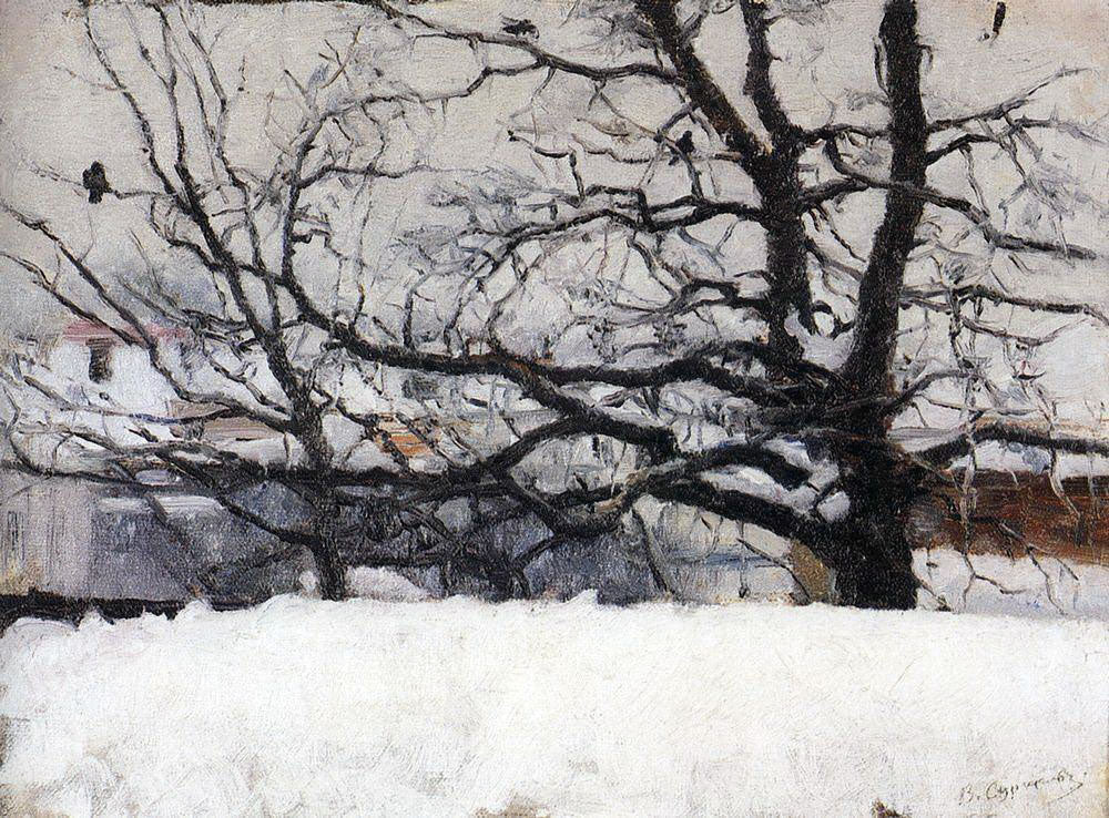 Winter in Moscow, vintage artwork by Vasili Ivanovich Surikov, 12x8" (A4) Poster